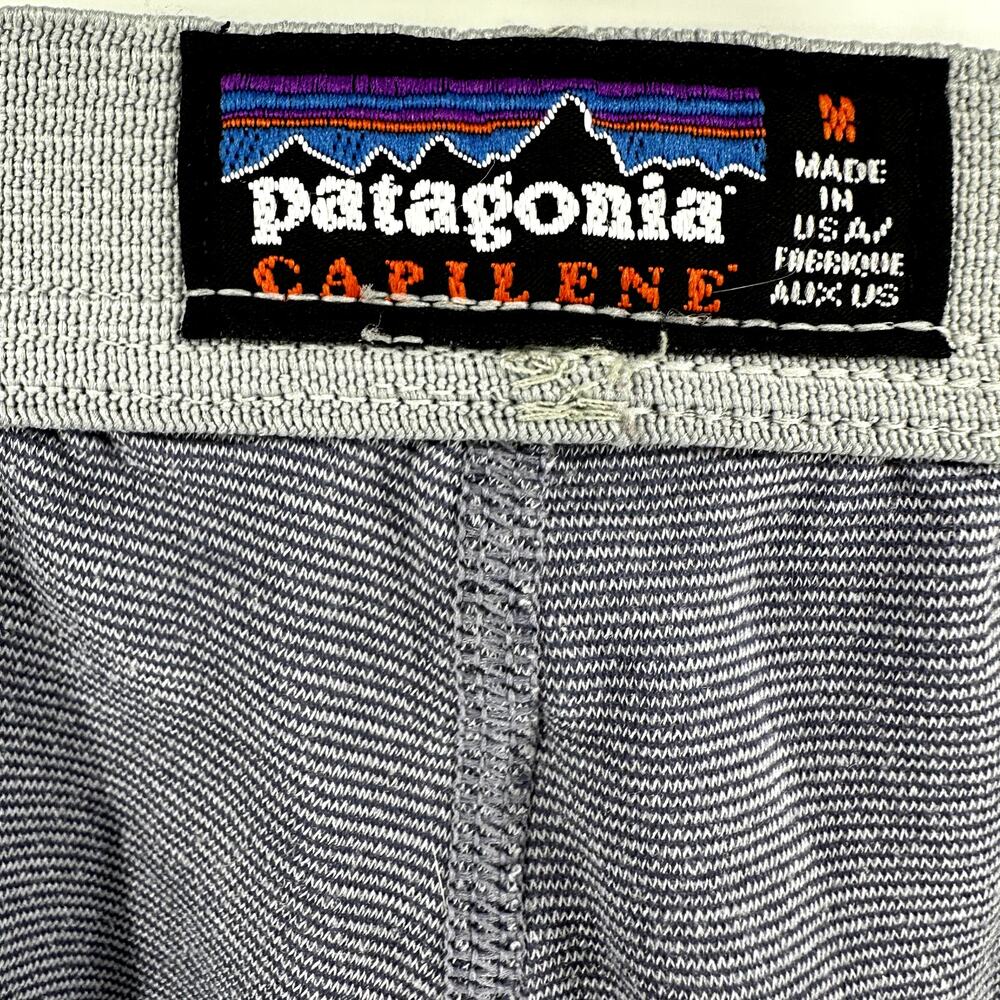 Vintage Patagonia Capilene Base Layer Bottom Pants USA Thermal Purple Mist M - Picture 2 of 6